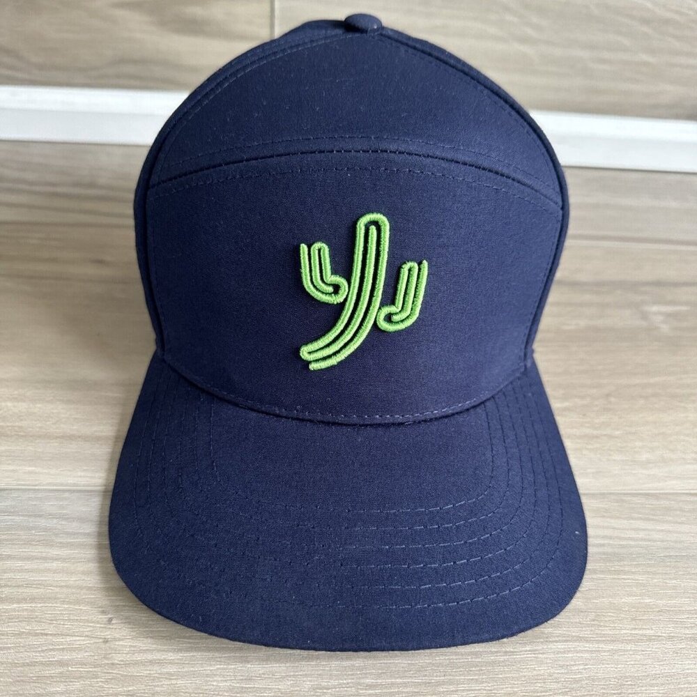 Dancin' Cactus d.Hudson Flex Snapback Golf Hat Cap Rock The Hud Navy‎ Blue Green